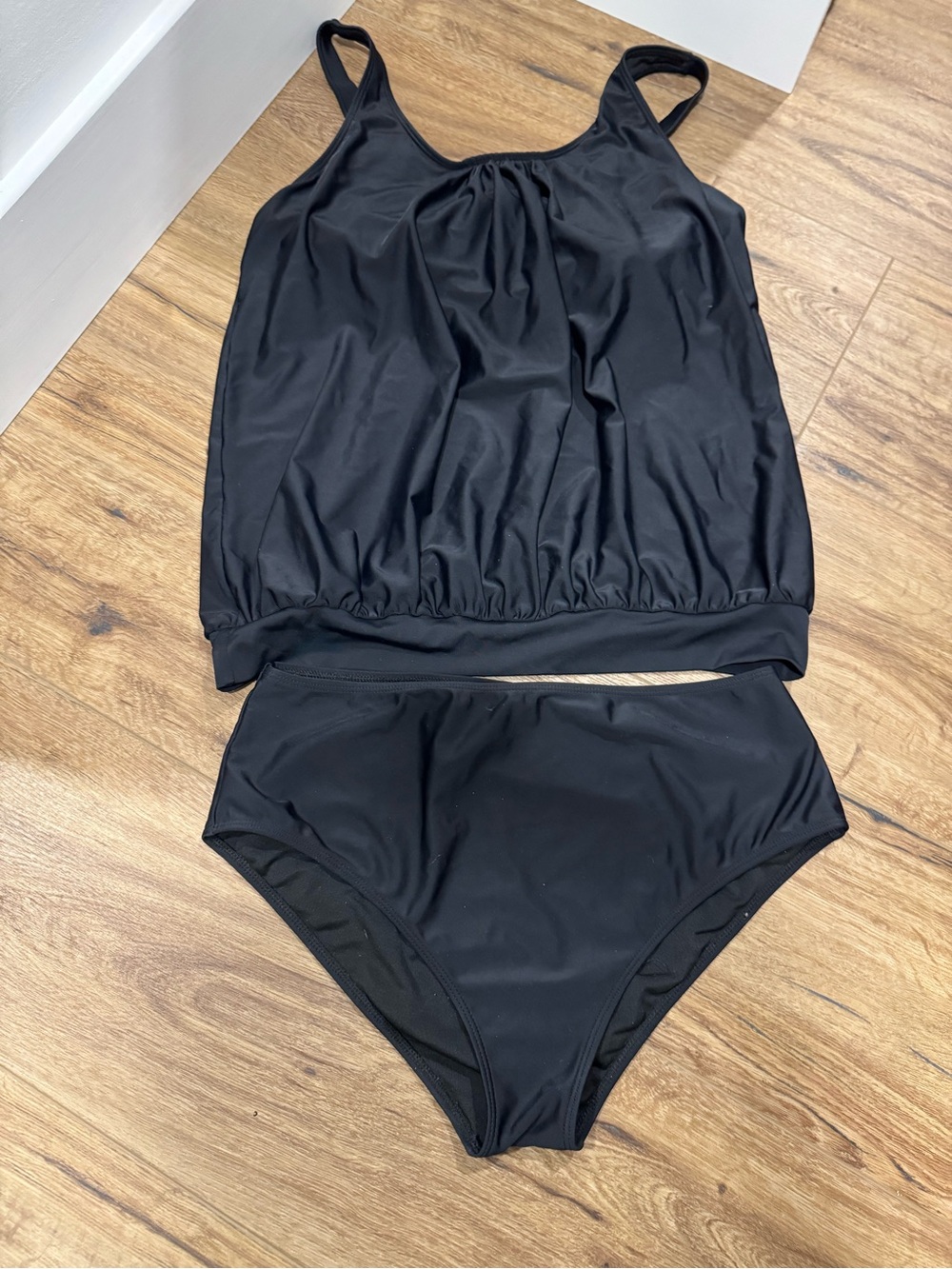 Black Two-Piece Tankini Swimsuit